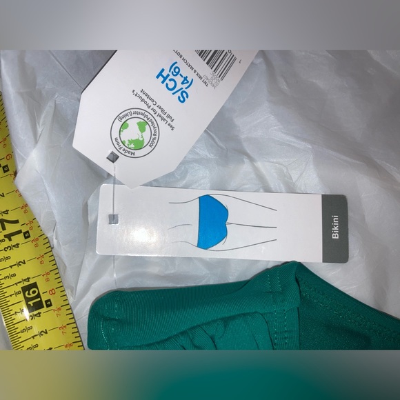 NEW Time & Tru Women’s Green Bikini Bottoms Small Oversized See Measure NWT - Picture 7 of 12